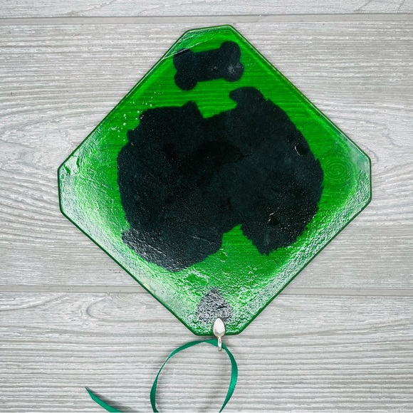 Stained glass sun catcher shih tzu dog coaster decoration orniment art handmade - Picture 4 of 5